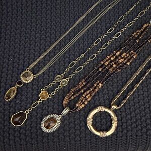 Vintage Elegant Gold and Brown Necklace Set